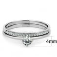 thumbnail image 2 of Women's Stainless Steel High Polished 1.75(g) CZ Clear Ring Set, 2 of 4