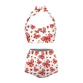 thumbnail image 3 of Renewold 2 Pack Tummy Control Bathing Suit Plus Size S Red Bow Bikinis Halter Neck Swimsuit Top Summer High Waist Backless Swimwear Soft Halter Ruched Swim Suits, 3 of 6
