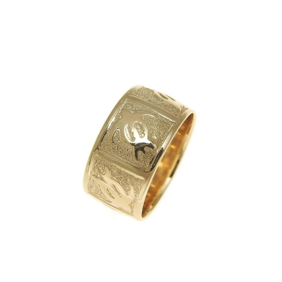 14k solid yellow gold 8mm custom made Hawaiian honu turtle personalized ring size 12