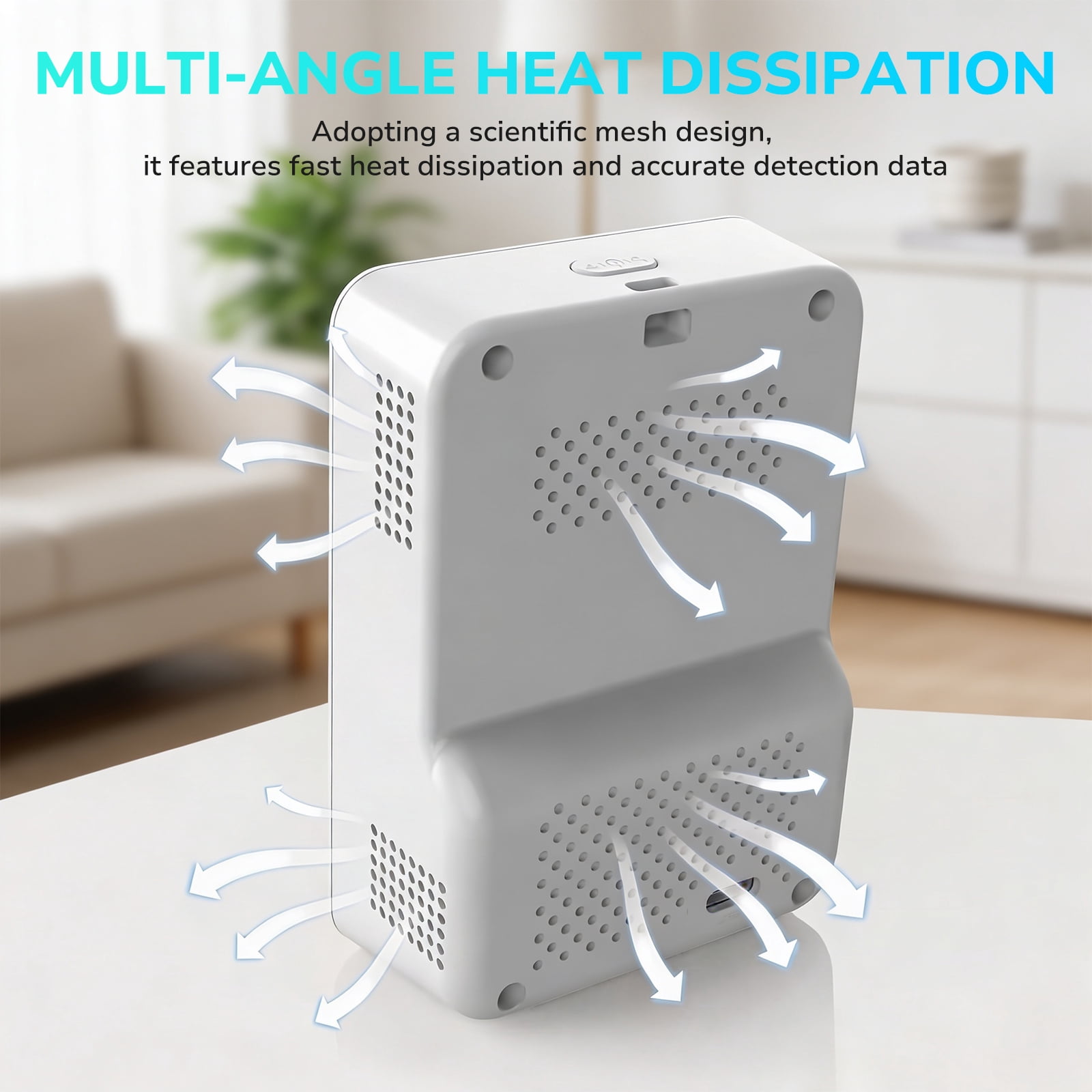Fil-fresh 5 in 1 Air Quality Monitor Indoor with Real-Time Temp, Humidity & Clock Display Portable CO2 AQI Detector for Home, Office, Car