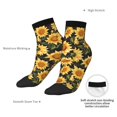 thumbnail image 4 of Goofa Vintage Black Plaid Sunflower Pattern Non Slip Socks with Grips for Elderly, Crew Socks Yoga Hospital Socks Cushioned Sole Gripper Socks for Men Women, 4 of 5
