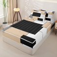 thumbnail image 3 of Castle Fairy Retro Stacked Rectangle Zipper Twin Comforter Sets with Fitted Sheet and 2 Pillowcases,Mid Century Solid Square Zipper Bedding Set,Beige Gray Black White,Reversible, 3 of 7