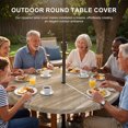 thumbnail image 3 of Round Outdoor Tablecloth with Umbrella Hole and Zipper, Brown Tablecloth with Elastic Waterproof, Vintage Modern Abstract Art Ombre Patio Table Covers for 55" - 60" Picnic Pool Tables, 3 of 9