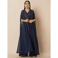 thumbnail image 5 of Indya Women's Navy Embroidered Long Shrug, 5 of 6