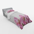 thumbnail image 3 of Ambesonne Rose Bedding Set 4 Pcs, Flowers on Wood Planks, Queen, Pink Green Cream, 3 of 3