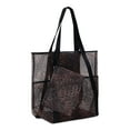 thumbnail image 2 of Time and Tru Women's Mesh Beach Tote Handbag, Cheetah, 2 of 5