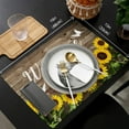 thumbnail image 6 of Placemats for Dinning Table Set of 6 Waterproof Cloth Table Mats, Cotton Linen Place Mats Fabric Dinner Mat, Sunflower Inspirational Quote-Welcome, Table Decor Easy Clean Machine Washable, 6 of 6