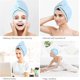 thumbnail image 5 of 3 Pack Microfibre Hair Towel Wrap Super Absorbent Twist Turban Quick Dry Hair Caps with Buttons Bath Loop Attach Salon Dry Hair Hat Pink Blue Purple, 5 of 5