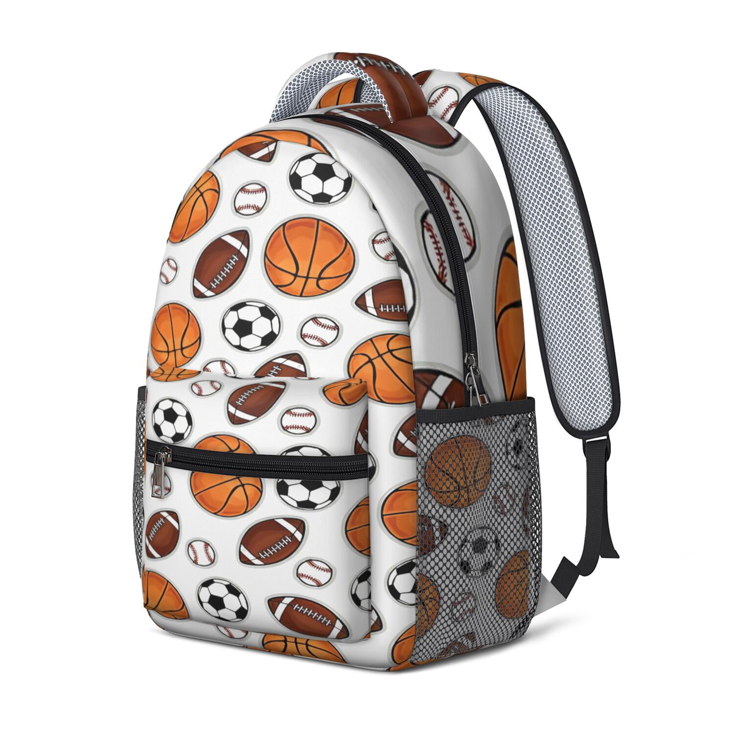 Sports Competition Print Backpack for Teens - Waterproof & Lightweight Student Backpack - Breathable Shoulder Straps for Baseball, Soccer, Football