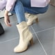 thumbnail image 4 of Zapatos de mujer Moda Color sólido Cuadrado Tacones altos Casual Cálido Resistente al desgaste Botas de vaquero de lana sin cordones Wmkox8yii  hfjk3207, 4 of 5