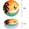 thumbnail image 1 of RYLABLUE Hawaiian Iland Surfer Tropical Colorful Clouds Sunset Set of 4 Round Coaster for Drinks, Absorbent Ceramic Stone Coasters Cup Mat with Cork Base for Home Kitchen Room Coffee Table Bar Decor, 1 of 5