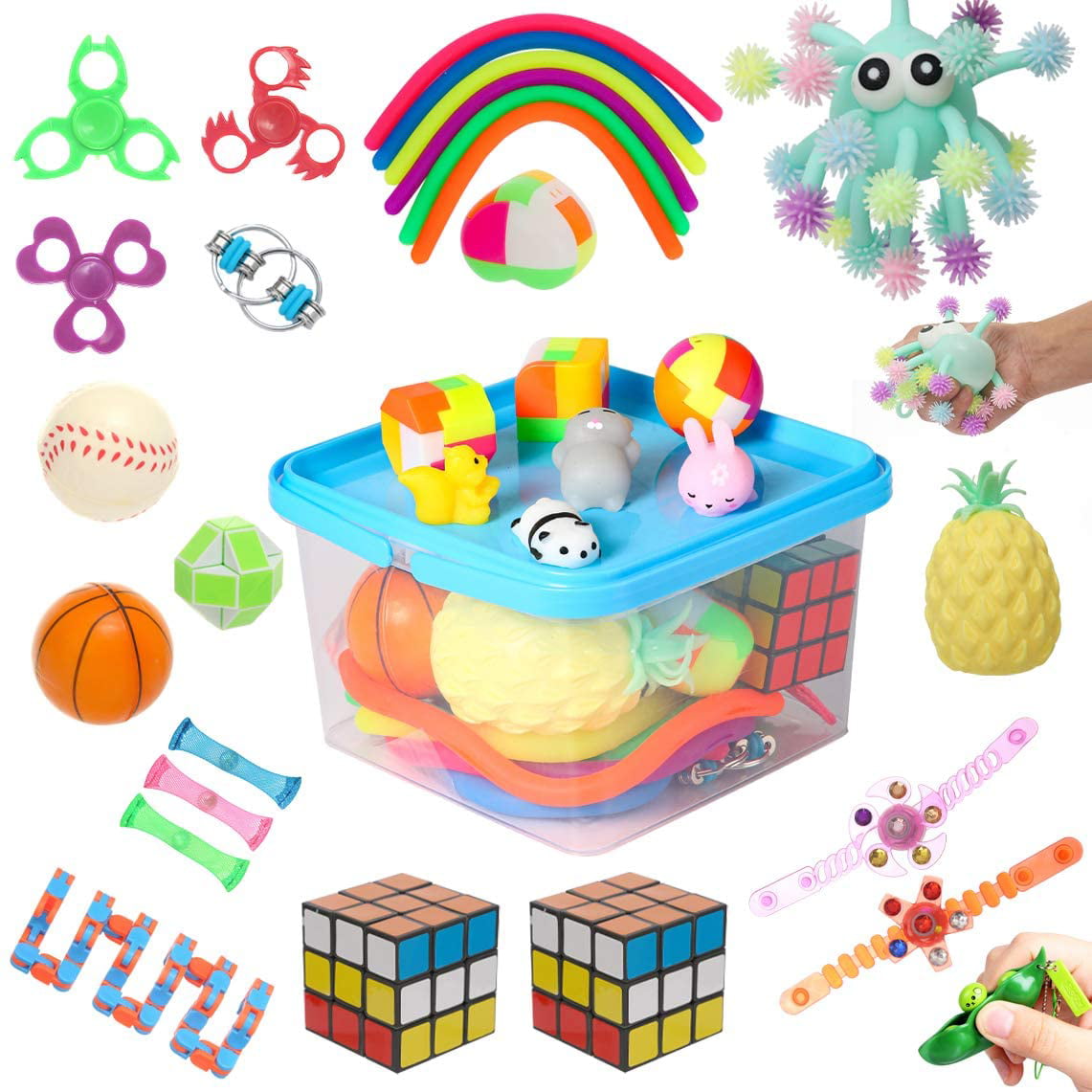 Special Supplies Fidget Toy Pack for Kids, 30 Pc. Set, Interactive Sensory  Toys with Squishy Balls, Fun Tubes, Squeeze Pets, and Animal Stretchy  Strings for Fidgeting, ADHD, and Autism