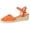 Orange, variant on Espadrilles Wedge Sandals for Women Platform Closed Toe Slip on Shoes Ankle Strap Buckle Lace Casual Summer Wedge Heels Orange Size 7