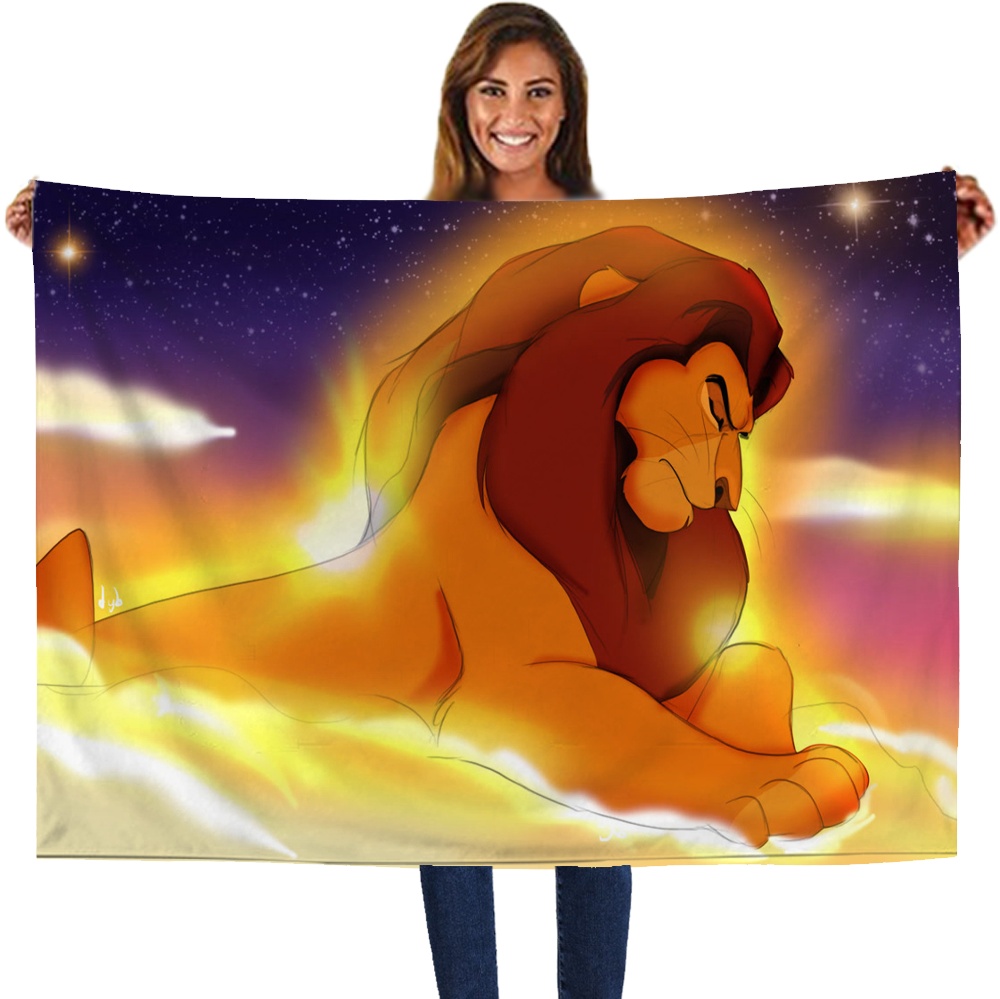 Lion King Blanket Cute Lightweight Blanket Plush for Bed Sofa Living