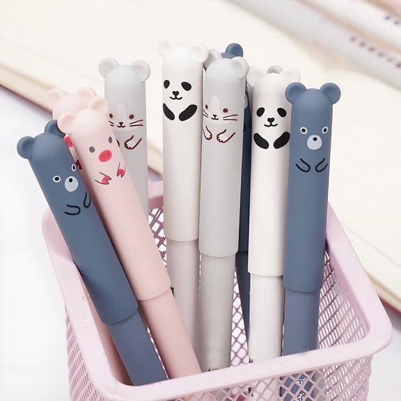 CCOCC 12Pcs Fine Point Erasable Gel Pens 0.5mm Retractable Black and Blue Ink Pen Smooth Writing Comfortable