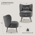 thumbnail image 2 of wow97e Accent Chair Set of 2, Living Room Boucle Armless Leisure Chair with Metal Legs, Upholstered Vanity Chair for Bedroom, 2 of 7