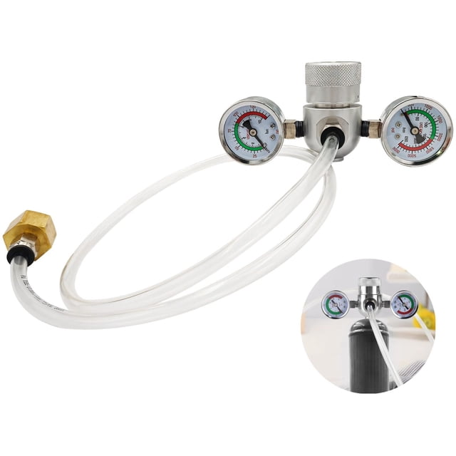 Precision Pressure Regulator Valve, Relief Valve for Whipped Cream Dispensers - Compatible with 0.95L/580g Nitrous Oxide Tanks, Includes Hose and Thread Adapter, Safe and Accurate Gas Release Control