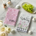 thumbnail image 4 of Sm:)e Hello Spring Floral Bunny Happy Easter Kitchen Dish Towels 18x26 Inch Set of 4 Pink, 4 of 6