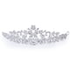 thumbnail image 1 of EeaseMX Delicada corona de flores de amor con cristales brillantes y tiara de velo para boda, novia, graduación (plata), 1 of 7