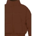 thumbnail image 3 of A2Y Women's Cropped Zipper Puffer Jacket Coffee XL, 3 of 4