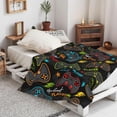 thumbnail image 5 of Gaming Gaming Neon Video Game Neon Video Game Gamer Throw Blanket Soft Bed Bedding Warm Cozy Plush Flannel Fleece Blankets Gifts for Boys Teens Men, Sofa Couch Bedroom Home Decor, 80"X60", 5 of 9