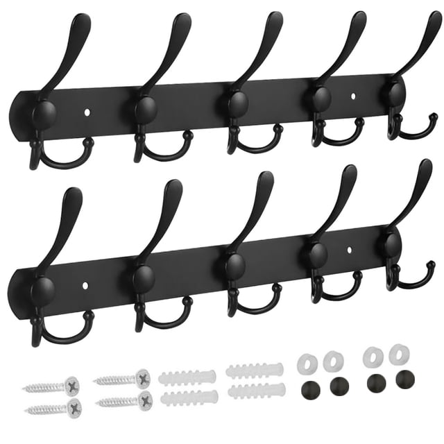 Billuyoard 2 uds. De ganchos para abrigos y toallas, ganchos para puerta de ropa de acero inoxidable, colgador para el baño del hogar, bolsas para batas, Juegos de accesorios de baño No.01 Billuyoard HA000831-01B