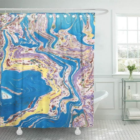 PKNMT Blend Marble Abstract Blur Bright Color Combination Corporate Drawing Homemade Shower Curtain Bath Curtain 66x72