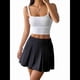 thumbnail image 2 of Faldas Plisadas para Mujer, Minifalda de Cintura Alta, Estilo o Tenis, Corte A, Estilo Animadora. Negro M, 2 of 10