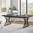 thumbnail image 3 of Tribesigns 70.8-Inch Executive Desk, Large Computer Office Desk Workstation, Modern Simple Style Laptop Desk Study Writing Table Business Furniture for Home Office (Black), 3 of 6