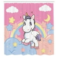 thumbnail image 3 of Ambesonne Feminine Shower Curtain, Rainbow Music Notes, 69"Wx70"L, Yellow and Pink, 3 of 5