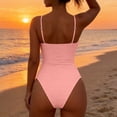 thumbnail image 5 of cocolona Womens One Piece Swimsuit Sumemr Solid Color Slim Tummy Control Bathing Suit Vacation Beach Swimwear, 5 of 6