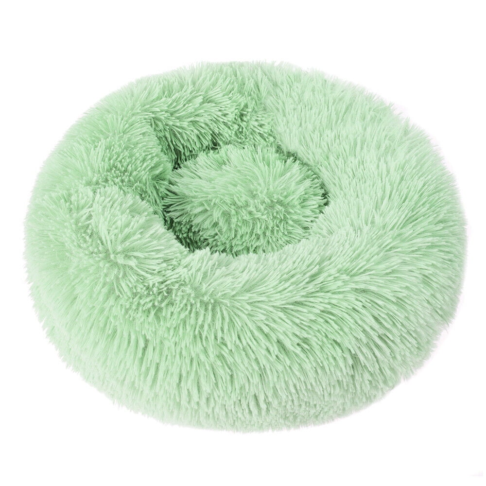 Round Plush Pet Bed for Dogs & Cats,Fluffy Soft Warm Calming Dog Bed Sleeping Kennel Nest,31.5 x 31.5 x 8"