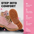 thumbnail image 4 of Safety Girl - Stylish Steel Toe Boots For Women | Work Boots For Women | Water Resistant Feature | Lightweight & Slip-Resistant Steel Toe Shoes For Women | Premium Nubuck Leather | Light Pink - 9.5M, 4 of 7