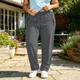 thumbnail image 4 of Plus Size Hiking Pants Women Lightweight Waterproof Athletic Joggers Stretch Active Pants with Zipper Pockets, 4 of 8