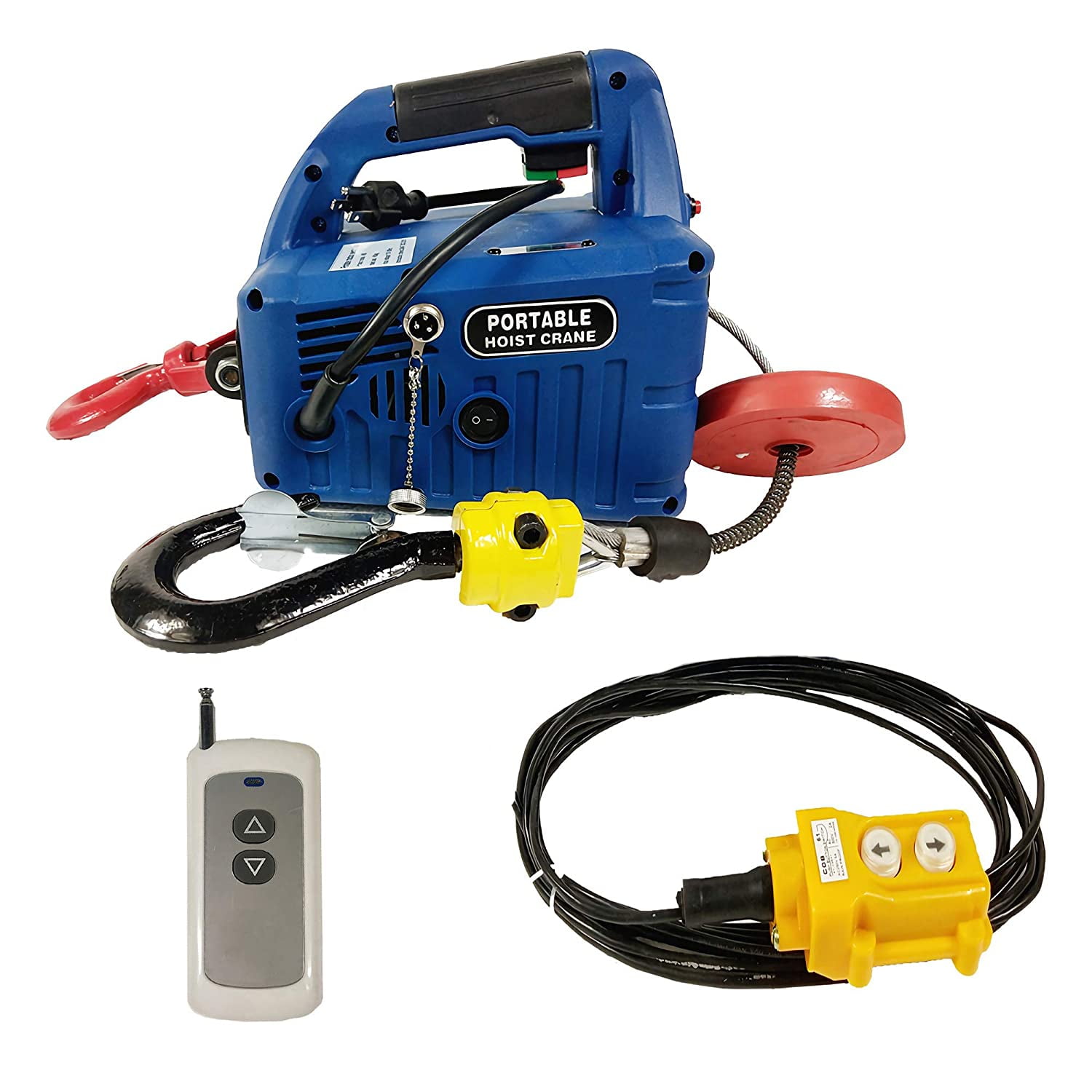 980W Electric Wire Rope Cable Hoist Lift Pulley 450 lb 900lb 