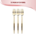 thumbnail image 2 of Smarty 8.4" Shiny Gold Moderno Disposable Plastic Dinner Forks 300ct, 2 of 5