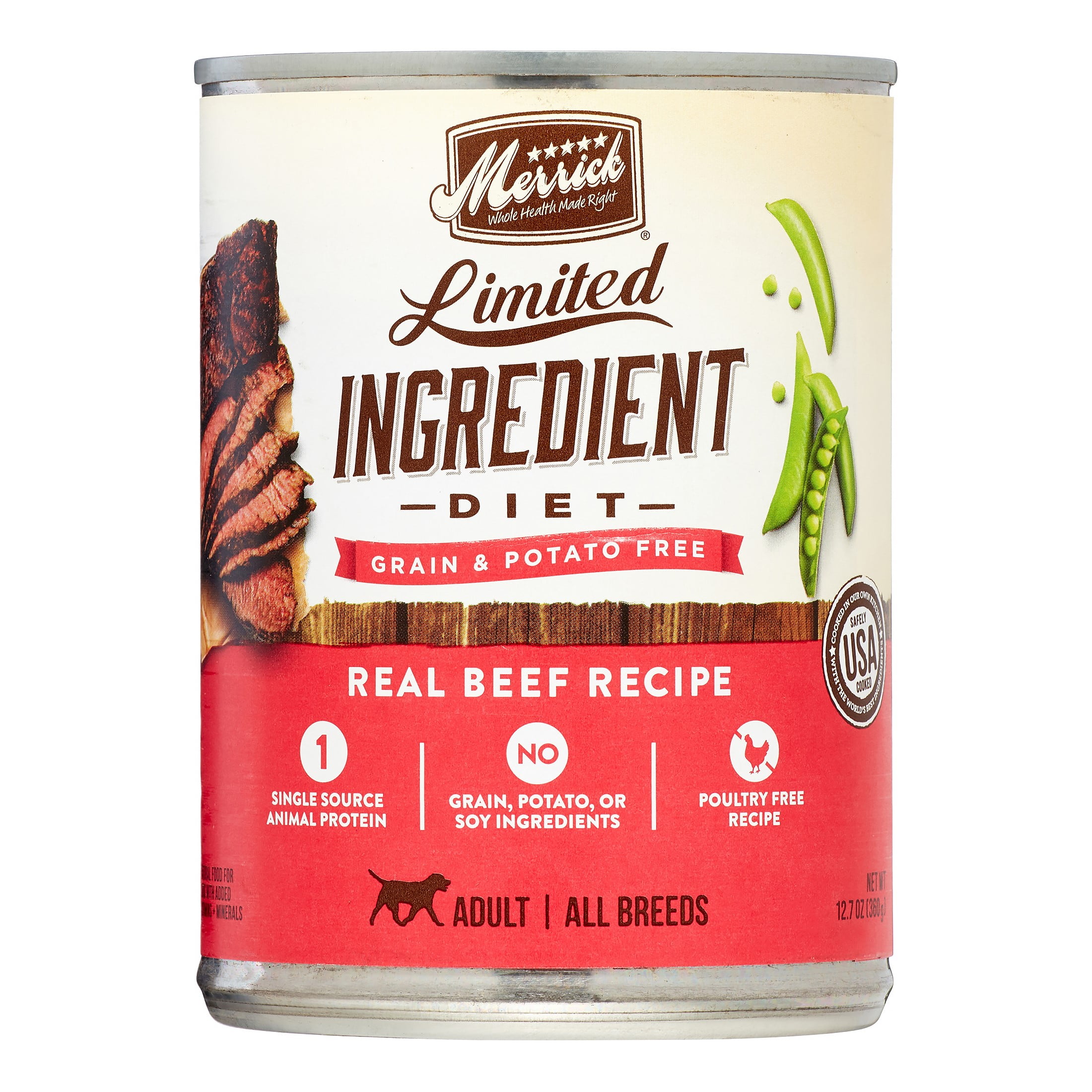 Merrick Limited Ingredient Diet GrainFree Real Beef Recipe Wet Dog