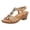 Beige, variant on Women's Wedge Sandals Glitter Rhinestone Elastic Sling Back Platform Sandal Comfortable Low Heel Dress Shoes Brown Size 7.5