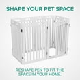 thumbnail image 4 of Arf Pets Freestanding Dog Gate, Wooden 6-Panel Pet Fence with Door, Foldable, 120 x 31.5 in, 4 of 8