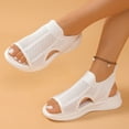 thumbnail image 5 of Hopeusnice Sandals for Women Non-Slip 100%Polyester Materials Summer And Fall Shoes Soft Breathable Flat Heel Trendy Women's Sandals Pumps Shoes Rubber Sole Vacation Shoes White 41, 5 of 9