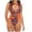 Orange, variant on Winter Savings Clearance! Lindreshi One Piece Swimsuits for Women Women's Sexy Hollow Zip Bikini Leopard Print Color Block One-Piece Swimsuit