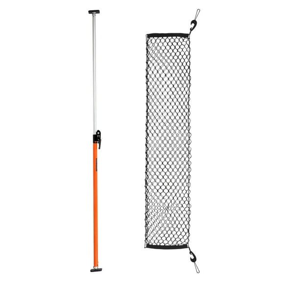 VEVOR Cargo Bar, Ratcheting Cargo Bar Adjustable from 40" to 73", Heavy-duty Steel Cargos Stabilizer with Storage Net & Non-Slip Foot Pads, Telescoping Load Lock Bars Stop Sliding for SUVs, Sedans