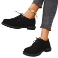 thumbnail image 5 of YOUYEDIAN Loafers for Women Spring Fall Block Heel Versatile Solid Color Comfy Fashion Slip On Flats Casual Lace-up Warm Outdoor Vintage Walking Shoes, 5 of 5