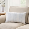 thumbnail image 2 of My Texas House 14" x 24" Blue Floral Stripe Decorative Pillow Cover, 2 of 5