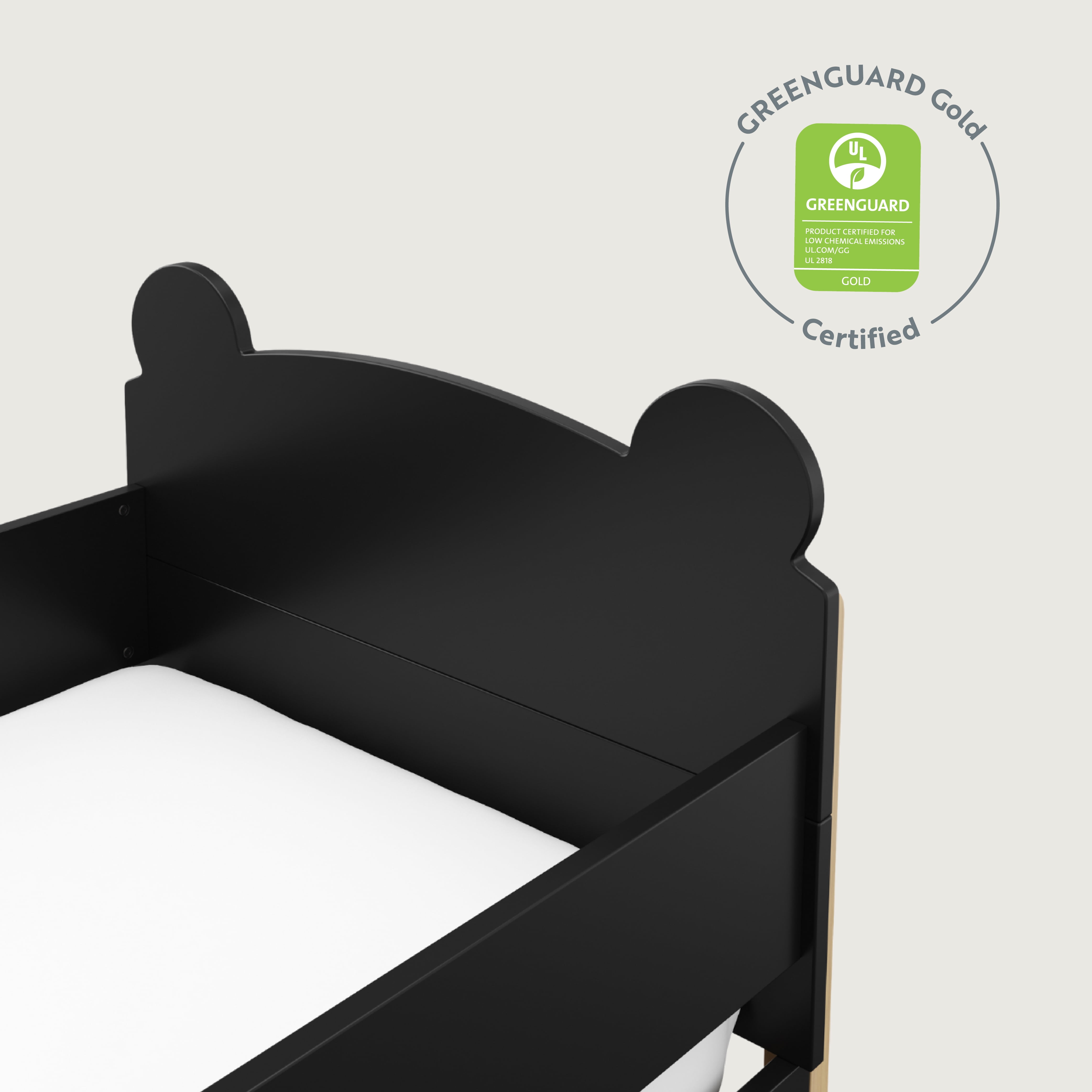 Storkcraft Teddy Bear Toddler Bed, Black with Driftwood
