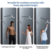 JoyRain High Pressure 8” Overhead Shower & 4.5” 8-Mode Handheld Combo with 90° Extension Arm, Adjustable Height, Chrome