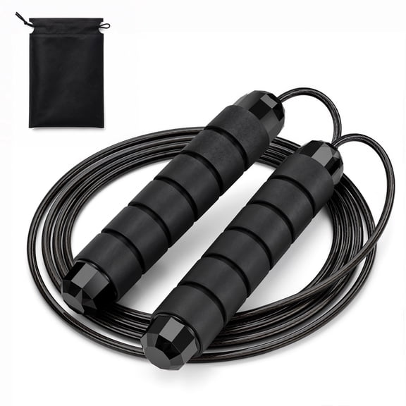 Agesis Adjustable Jump Rope, 300cm Length 155g Weighted Skipping Rope with Foam Non-Slip Handles, Bearing Speed Jump Rope for Fitness Workout, Cardio Training & Sports Exercise