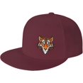 thumbnail image 1 of Tiger Face Flat Bill Hats Teens Cool Snapback Baseball Cap Unisex, 1 of 9