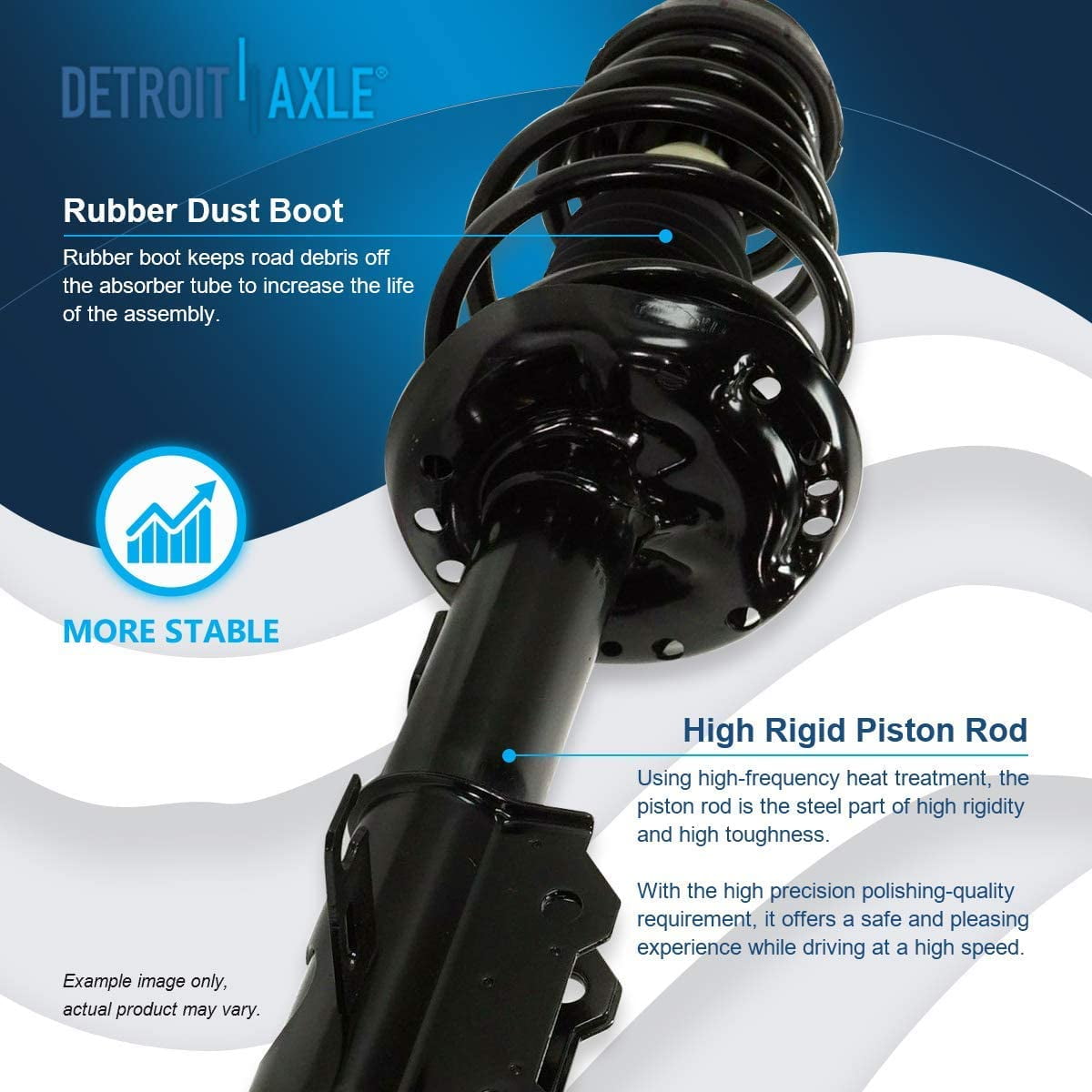 Detroit Axle - Struts Shocks for 2011 2012 Chevy Cruze Volt Chevrolet Complete 2 Front Struts w/Coil Spring 2 Rear Shock Absorbers Replacement Quick Install Ready Struts Assembly
