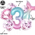 thumbnail image 3 of 8 Uds globos de sirena 2 globos de números 1 2 3 4 5 6 7 8 9th fiesta de cumpleaños niñas decoración de cola de sirena suministros de fiesta de sirena, 3 of 4